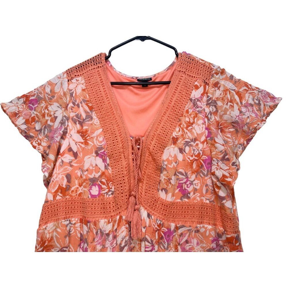 Torrid Orange Tiered Midi Sundress with Flutter Sleeves - Picture 8 of 16